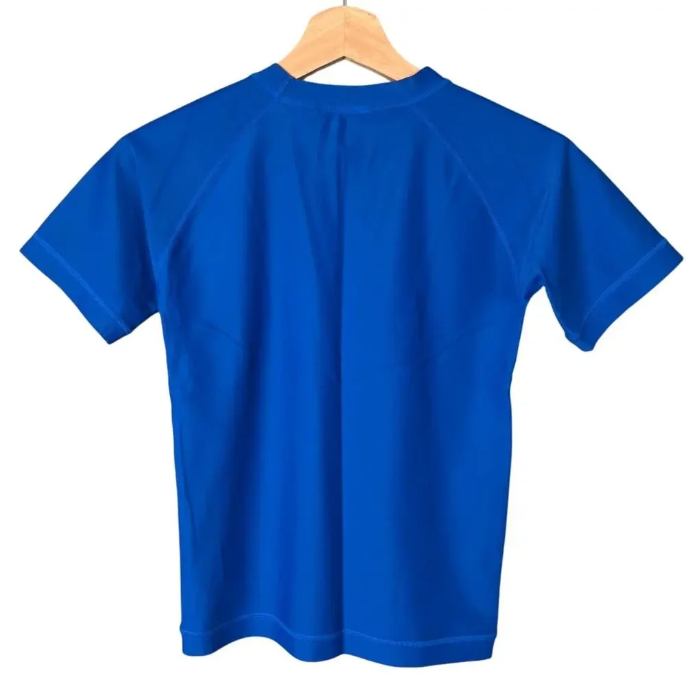 Hanna Andersson Short Sleeve Rash Guard Size 8 Plunge Blue Summer UV Protection